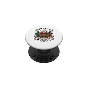 Drapeau Colombie Café Garçons Filles Colombian Gear Drapeau Columbia PopSockets PopGrip Adhésif