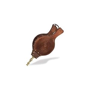 Relaxdays Soufflet en Bois, souffleur d'air pour Barbecue et cheminée, 47 cm, Design Rustique, Marron/Or
