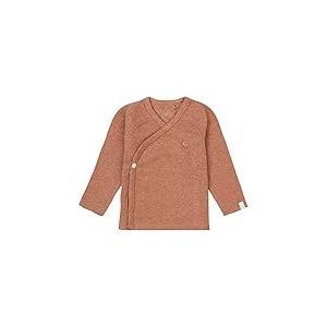 Noppies T-Shirt Unisexe pour b&eacute;b&eacute; U Overlap Ls Rib Nanyuki, Caf&eacute; au Lait m&eacute;lang&eacute; - N090, 56 cm