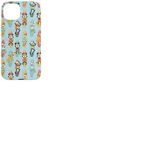 Coque pour iPhone 15 Plus Disney Mickey Mouse & Pals Summer Beach Surfing Pattern