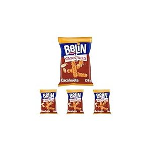 Les Croustilles Biscuits Apéritif à la Cacahouète, 138g (Lot de 4)