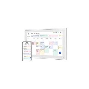 Dragon Touch Calendrier Num&eacute;rique de 21,5" - Calendrier Mural &Eacute;lectronique 1920x1080 FHD, Calendrier de Bureau &Eacute;cran Tactile avec M&eacute;moire de 32 Go, Planificateur Familial Intelligent, TM21 Blanc