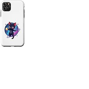 Dessin animé Chat dans l'espace Illustration Design Coque pour iPhone 11 Pro Max