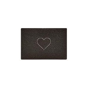 Nicoman Cœur Paillasson Lavable en Relief Vinyle Boucles d'entrée Tapis Lavable de Bienvenue -(Utiliser à l'intérieur et à l'extérieur),Grande (90x60cm), Marron