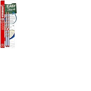 STABILO Lot de 2 crayons graphite ergonomiques EASYgraph Pastel - Droitier - Bleu pastel - HB