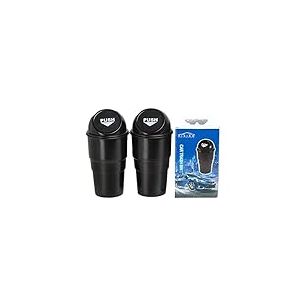 AISIBO Automotive Cup Holder Trash Can, Auto Mini Car Garbage Can Vehicle Rubbish Bins with Lid for Car Office Home Bedroom (2 Pack, Black)
