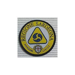 Centre brodé Patch écusson brodé en HD/Jacquard (haute définition) Région Sardaigne, protection vile thermoadhésive, micro fil, diamètre : 7 cm - Fabriqué en Italie