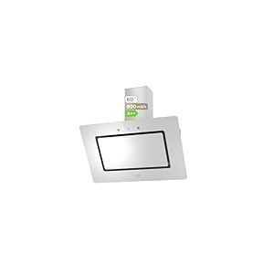 EVVO Hotte aspirante 60 cm de largeur décorative, puissance 800 m³/h, filtre aluminium et charbon actif, contrôle tactile et gestuel, efficacité énergétique A++, CE43 Cristal blanc