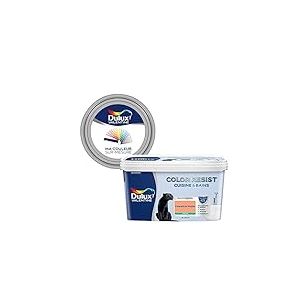 Ma Couleur Sur-Mesure par Dulux Valentine – Peinture Intérieure Murs, Plafonds, Boiseries - Palette Jeu, Cuisine & Bain Satin, Coquelicot Pastel, 2 L