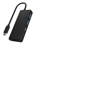 ICY BOX Hub USB-C avec Lecteur de Carte (SD, microSD) et 3 Ports USB 3.0 (1 USB-C, 2 USB-A), câble intégré Noir, ‎IB-HUB1423CR-C3