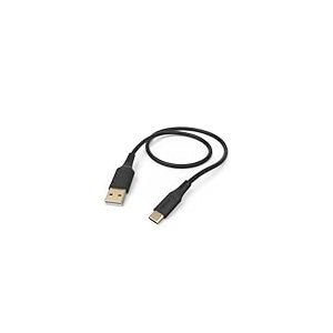 Hama Câble USB-C USB-A 1,5m (Cordon Charge Rapide 3A, Silicone Ultra Flexible Anti-Nœuds, Connecteurs Plaqués Or, pour Smartphone Tablette et Accessoires Apple iphone 15/16 Samsung) Noir