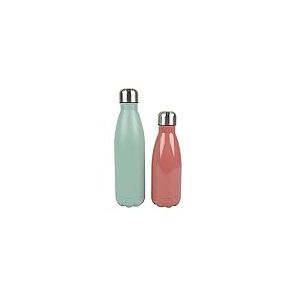 Birambeau - Bouteille Isotherme - Lot de 2-500 et 350mL - Gourde En Acier Inoxydable - Bouteille Réutilisable - Double Paroi - Rouge et Verte