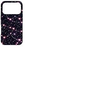 Motif c&oelig;ur Rose &eacute;toile Mignon Nuit Romantique Ciel &eacute;toil&eacute; Coque pour iPhone 17 Pro