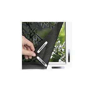 EASYmaxx Moustiquaire de fen&ecirc;tre avec Protection Contre Le Pollen & Magic Click | Peut &ecirc;tre d&eacute;coup&eacute;e pour des fen&ecirc;tres jusqu'&agrave; 150x180cm | Montage Facile avec 12 aimants - Pas de per&ccedil;age [Noir]