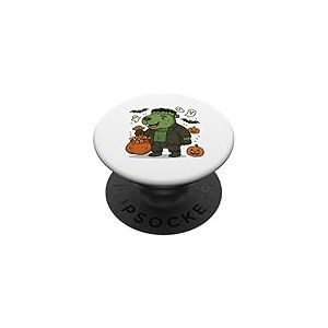 Motif de monstre amusant de Capybara Frankenstein pour Halloween PopSockets PopGrip Adhésif