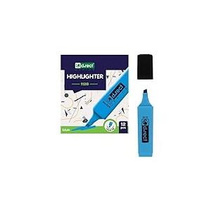 D.RECT 1128 Lot de 12 surligneurs avec pointe biseautée 12 Stück bleu
