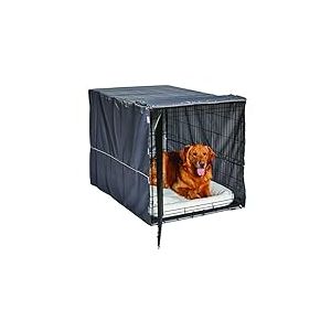 New World BCVR-48GY Housse de cage pour chien, housse de protection pour cage MidWest, lavable en machine et sèche, motif design gris clair