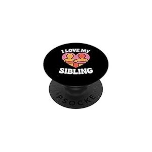 J'aime le cœur de mon frère Embrasse l'unité PopSockets PopGrip Adhésif