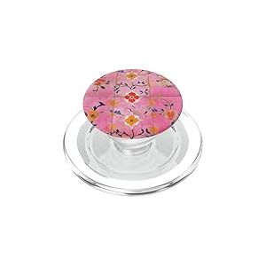 Carrelage marocain rose floral oriental art tendance vintage PopSockets PopGrip pour MagSafe