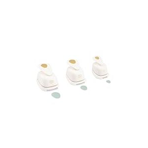 Vaessen Creative Perforatrices Œuf - Lot de 3 Pcs - pour Projets DIY, Papier Scrapbooking, Bullet Journaling, Cartes de Vœux, Papier Découpage, Étiquettes, Décorations, Blanc/doré