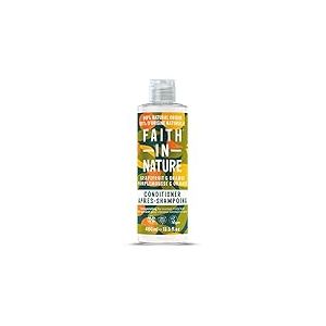 Après-Shampooing Naturel Pamplemousse & Orange Faith In Nature, Revitalisant, Vegan & Cruelty Free, Sans Parabènes & SLES, Pour Cheveux Normaux à Gras, 400ml
