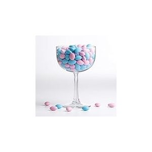 Decoraparty Gobelet porte-confettis transparent, verre géant Maxi centre de table pour bonbons chocolats, porte-dragées confiées, diamètre 16 cm x hauteur 24 cm