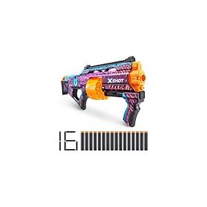 X-Shot Skins Enigma Last Stand (16 fléchettes), Blaster à fléchettes en Mousse, Pistolet Jouet, Fléchettes en Mousse à Technologie Air Pocket