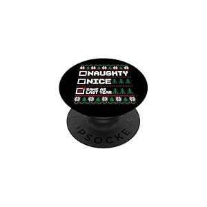 Pull de No&euml;l Laid Naughty Nice, identique &agrave; celui de l'ann&eacute;e derni&egrave;re Pixel PopSockets PopGrip Adh&eacute;sif