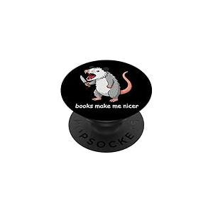 Books Make Me Nicer Lecteur Passionn&eacute; Biblioth&eacute;caire PopSockets PopGrip Adh&eacute;sif