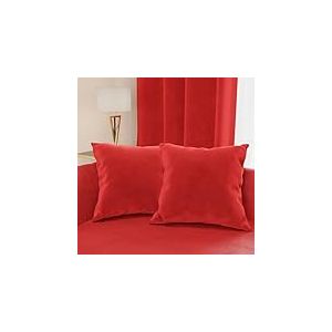 PETTI Artigiani Italiani - 2 Coussins Canap&eacute; en Velours avec Remplissage, Housses de Coussin pour Chambre, Coussins D&eacute;coratifs en Velours avec Housse &agrave; Sac, Rouge 2 Pi&egrave;ces - 60x40 cm