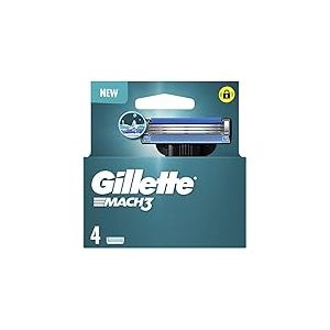 Gillette Mach3 Recharges De Lames De Rasoir Pour Homme, À 3 Lames, 4 Recharges De Lames, Lames Plus Résistantes Que L’Acier