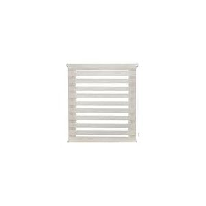 Decorblind Store enrouleur double couche sans outils et sans perçage – Dimensions du store : 50 x 130 cm, largeur x longueur – Dimensions du store : 47 x 125 – Store de nuit et de jour couleur écrue, stores pour fenêtres