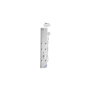 VEVOR Colonne de douche avec pommeau de douche effet pluie, système de panneau de douchette mural haute pression acier inox brossé 124 cm, robinet 3 fonctions, avec 6 jets corporels, douchette à main