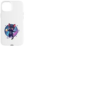 Dessin animé Chat dans l'espace Illustration Design Coque pour iPhone 15 Plus