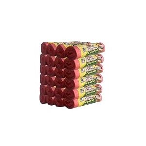 CSC - Sac Poubelle 40L pour Poubelle Sous Évier avec Poignées, 360 Pièces, 55x65cm, Sac Tri Sélectif Intérieur Anti-Goutte et Anti-Perforation, Sacs à Déchets Résistants, 24 Rouleaux, Rose