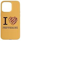 pour Les Amateurs de Pizza: I Love Pepperoni Texte Noir Coque pour iPhone 15 Pro Max