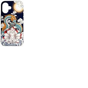 Pagode du Dragon Renard Kitsune &agrave; Neuf queues Japonaise Coque pour iPhone 16