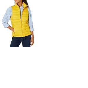 Amazon Essentials Doudoune Pliable Imperméable Légère Femme, Jaune, L