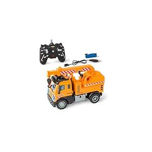 Carson 1:50 Nano City Camion-Grue 2,4 GHz - Voiture télécommandée, véhicule RC, autonomie 40 Min, Jouet pour Enfants, véhicule de Chantier, Voiture télécommandée