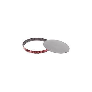 Tefal 1641514 Delibake Moule à Tarte 28 cm à Fond Amovible Acier Rouge Carbone