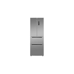 Bomann Réfrigérateur et Congélateur 320L Inox KG7361-Inox, Système MultiAirflow, Totalement Sans Givre, Éclairage LED, 4 Étagères en Verre, 2 Tiroirs Congélation, Économie d'Énergie