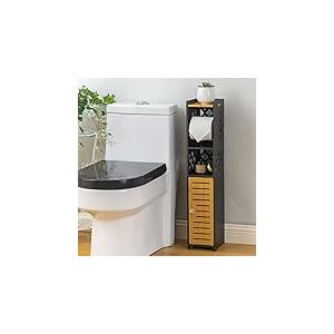 H HUIYKALY Support de Papier Toilette – derrière Les Toilettes, Support de Salle de Bain avec Insert, Armoire Fine pour Petit Espace, Blanc