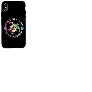 Polynésie Française Bora Bora Tahiti Hibiscus Tortue Coque pour iPhone X/XS