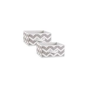 DII Lot de 2 bacs de rangement en tissu pour crèche, bureaux et maison - Pour organiser les boîtes de rangement cubiques standard (27,9 x 27,9 x 14 cm) - Chevron gris