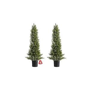 VEVOR Arbre Topiaire Artificiel C&egrave;dre Lot de 2 Faux Pin 914 mm Plante Artificielle Aspect R&eacute;aliste pour D&eacute;coration d'Ext&eacute;rieur et d'Int&eacute;rieur, Porche, Terrasse, Jardin, Balcon, Arri&egrave;re-Cour, Bureau