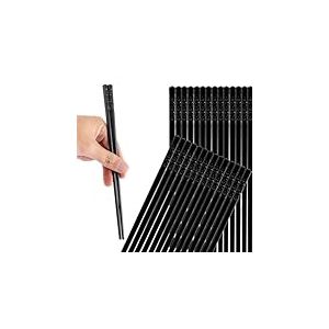 ASelected Lot de 20 paires de baguettes chinoises pour sushi - Passe au lave-vaisselle - En alliage - 24 cm - Antid&eacute;rapantes - Pour sushis, riz, nouilles et plus encore