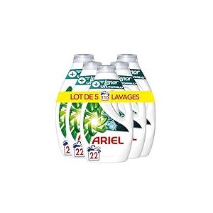 Ariel Lessive Liquide, 110 Lavages (5x22), Unstoppables Touche de Lenor, Nettoyage Intense et Plus De Fraîcheur, Offre Une Sensation De Fraîcheur Qui Dure Jusqu’à 1 Semaine, Fabriqué En France