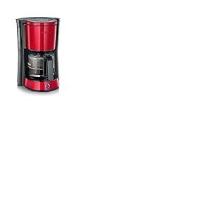 SEVERIN Cafetière Filtre "Type", 1 000W, 1,4L, Juqu'à 10 tasses, Porte-filtre amovible, Système anti-goutte, Noir/Rouge, KA 4817