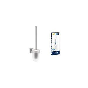 Lot de GROHE Start Cube Porte-Balai de WC (Montage Mural, Fixations Cachées, Platine de Fixation Incluse, Supersteel), 40977DC0 + GROHE Kit colle Quickglue A1, 41127000