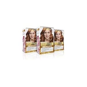 L'Oreal Paris Excellence Intense Coloration permanente triple soin 100% couverture cheveux blancs, teinte 7,43 blond cuivré, jaune (lot de 1)
